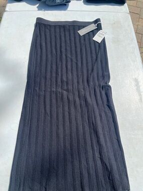 Nordstrom Black Ribbed Maxi Skirt